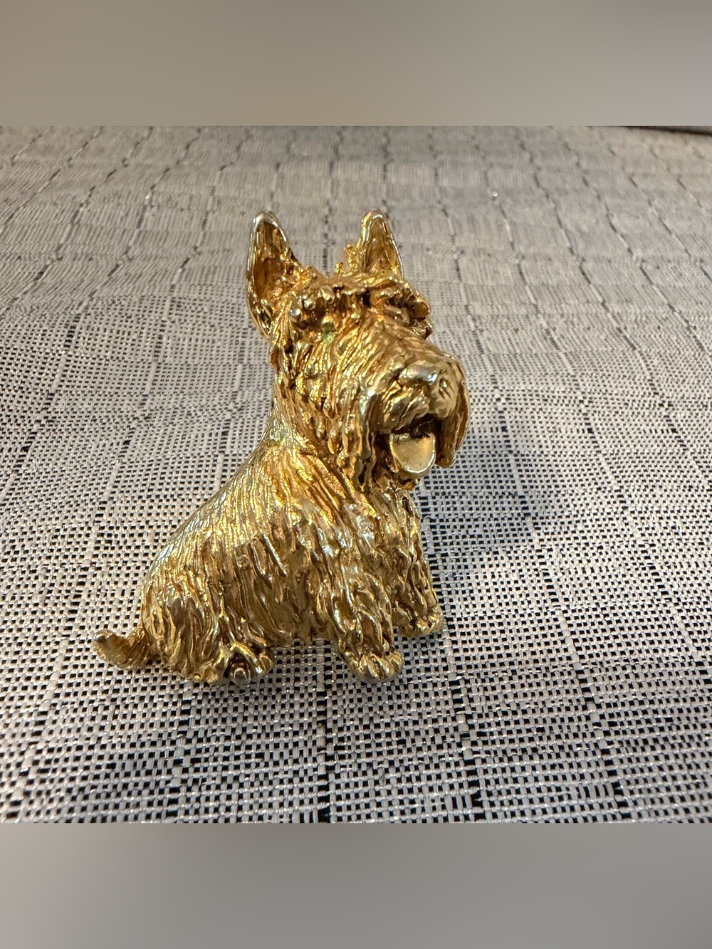 Vintage Gold-tone Scottish Terrier Dog Brooch